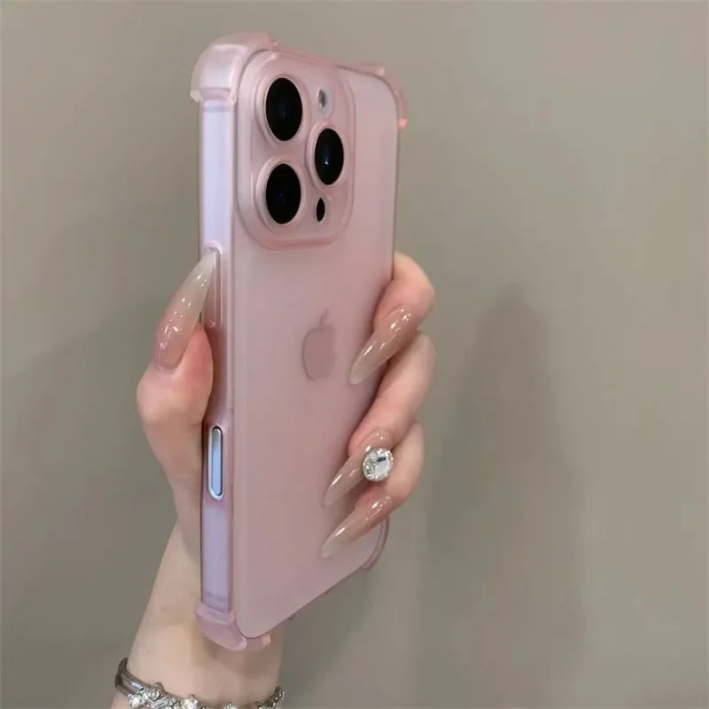Matte Shockproof Case For iPhone 17 Air 17 Pro 16 15 14 13 12 11 Pro Max 7 8 Plus Transparent Camera Protection Ultra Thin Cover