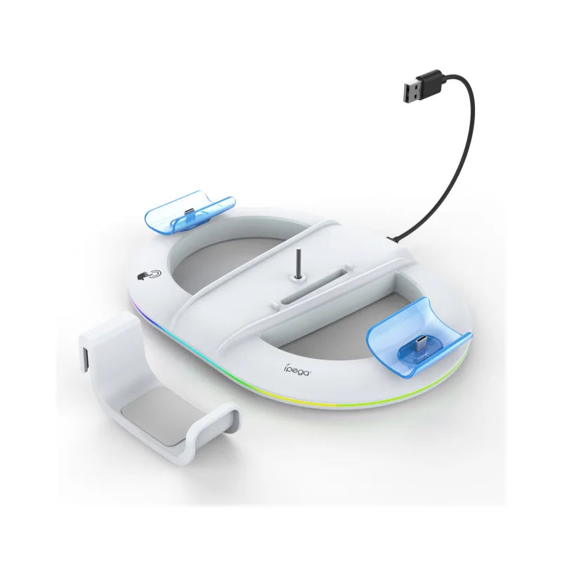 PS5pro, PS5slim Game console Optical drive digital upright stand base with lights P5 dual controller seat charger headset mount