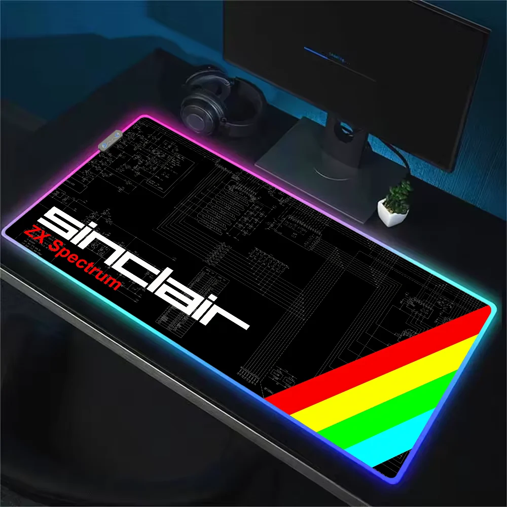 Retro Sinclair Zx Spectrum For Rgb Mouse Pad Xxl Steelseries Laptop Mat Gaming Backlit Keyboard Gamer Table Deskpad