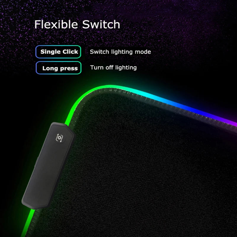 RGB Hexagon Gaming Mouse Pad XXL Antislip Rug Desk Mat Computer Accessories Office Geometric Mousepad Luminous Extended Game Mat