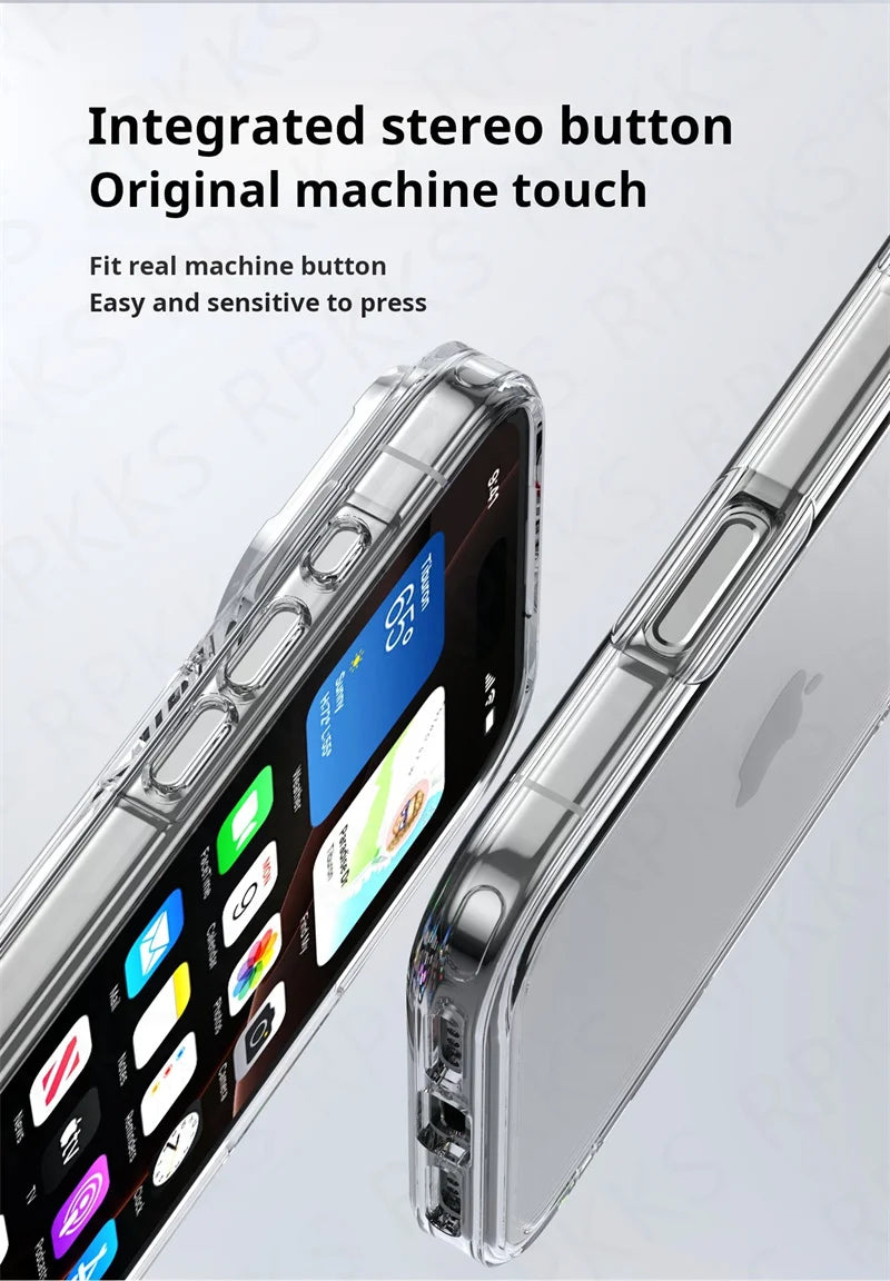 Luxury Hybrid Transparent Shockproof Phone Case For iPhone 17 Pro Max 17 Air 17Pro Max Clear Hard Acrylic Protective Back Cover