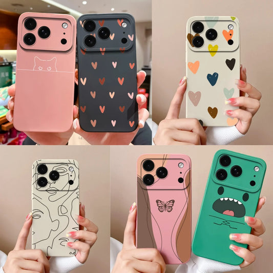 Case For iPhone17 17Air 17Pro 17ProMax Butterfly Love Heart Anti-fall Dustproof Trendy Housing For iPhone 17 Pro Max Funda Coque