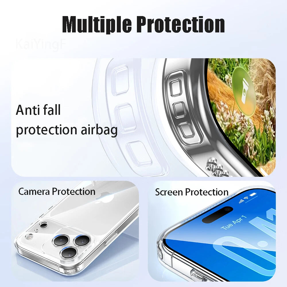 Luxury Transparent Phone Case For iPhone 17 Pro Max Air Soft TPU Silicone Back Cover Clear Case