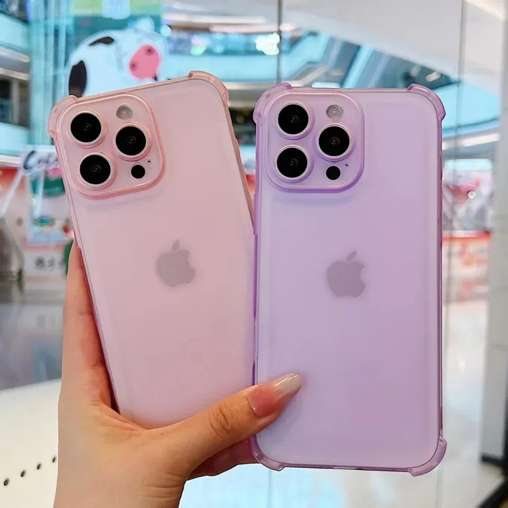 Matte Shockproof Case For iPhone 17 Air 17 Pro 16 15 14 13 12 11 Pro Max 7 8 Plus Transparent Camera Protection Ultra Thin Cover