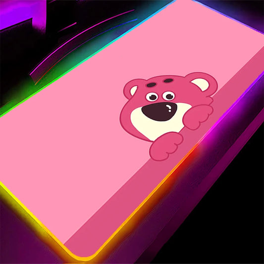 RGB Mouse Pad S-Strawberrys Bear Lotso Gaming Accessories PC Gamer xxl Computer Desk Mat Laptop Varmilo LED Keyboard Mousepad