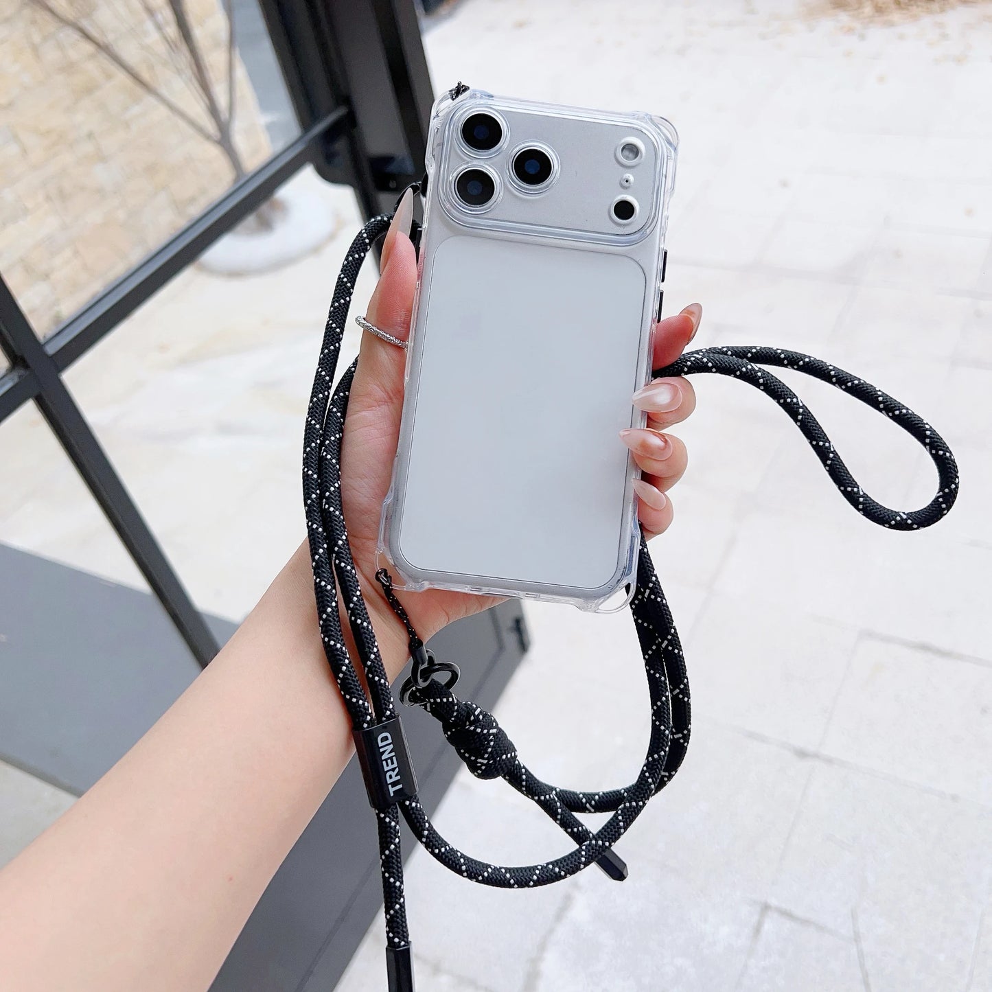 The Simple Adjustable Lanyard Protective Case Is Suitable For Iphone 17 Pro Max Phone Case Air Four-Corner Drop Protective Case