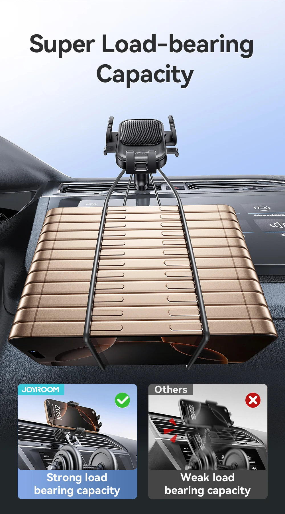 Joyroom Car Phone Holder 360° Rotation Car Air Vent Phone Holder Universal Hands-Free Cell Phone Mount For 4.7-6.9'' Phones