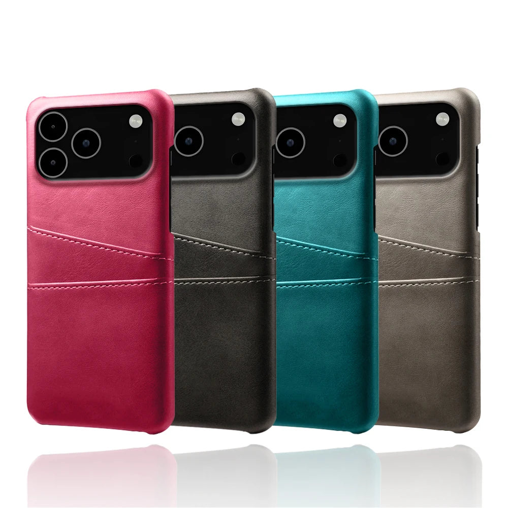 Credit Card Case For iPhone 17 Pro Max 17Air Funda PU Leather Cover For iPhone 17pro Max 17 Air 17promax Capa Coque