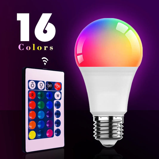 LED RGB Light Bulb AC 220V 230V E27 Bombillas LED 7W IR Remote Control Changeable Colorful RGBW Led Lamp Spotlight Bulb