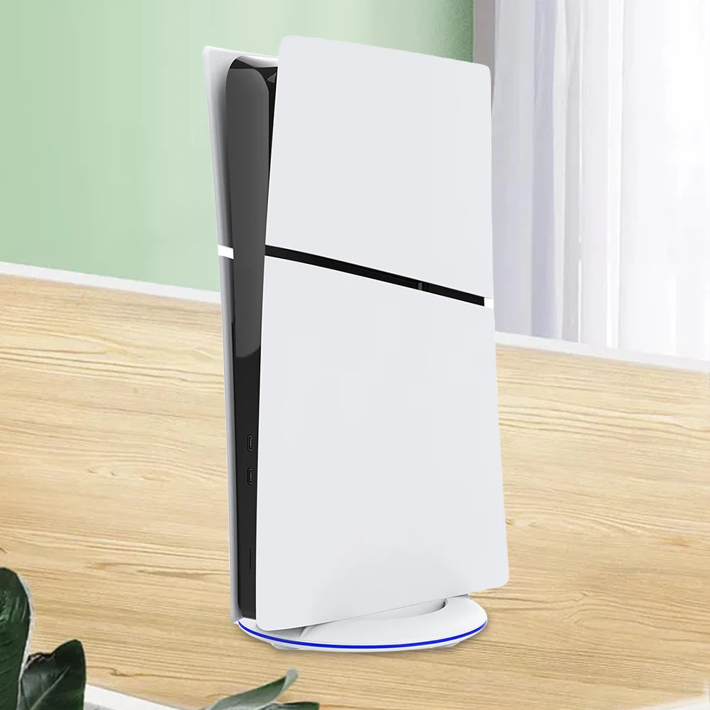 RGB Vertical Stand with Anti-Slip Pad Game Console Base Stable for PS5 Slim Console for PS5 Slim Disc/Digital Version