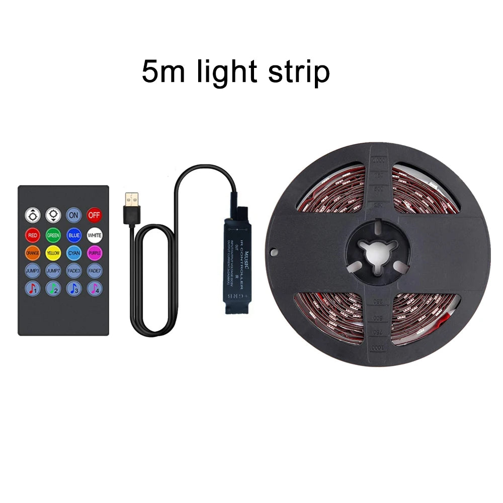 TV Backlight Music Sync USB Powered RGB LED Strip Light for 15 - 80 Inch TV, Mirror, PC