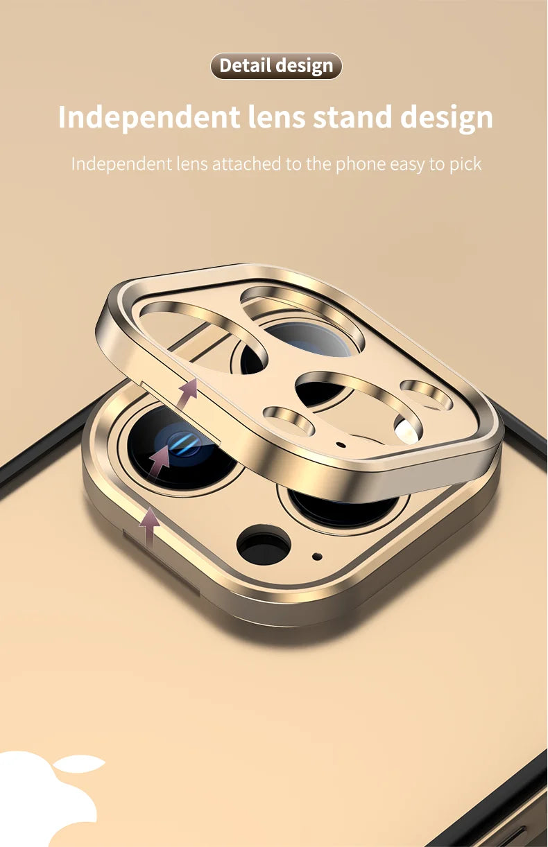 Camera Protection + Hybrid Silicone Frame Aluminum Metal Phone Case For iPhone 17 16 15 Pro Max 14 13 Better Heat Bumper