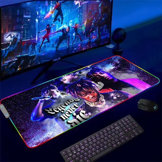 Rapper Juice WRLD Legends Never Die For Rgb Mouse Pad Xxl Steelserie Laptop Mat Gaming Mousepad Backlit Keyboard Girl Table Pads