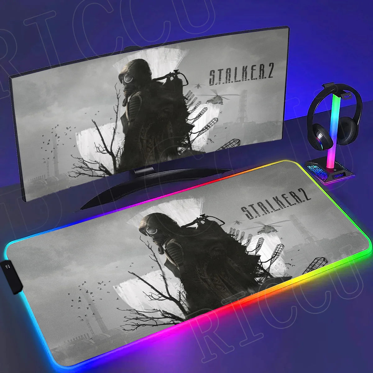 RGB LED PC accessories 400x900mm Stalker 2 Large Gaming Mouse Pad Computer Laptop HD Rupper Expand Desk Mats Gamer XXL Desk Ma