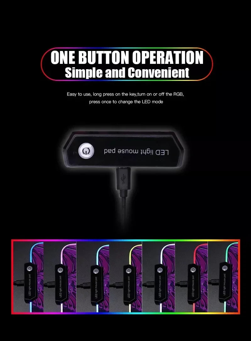 LED Gaming Mouse Pad With Backlight Deskmat PSFour Mousepad RGB Gamer Desk Decorations Computer Mouse Pad Pc Gamer Full Mat