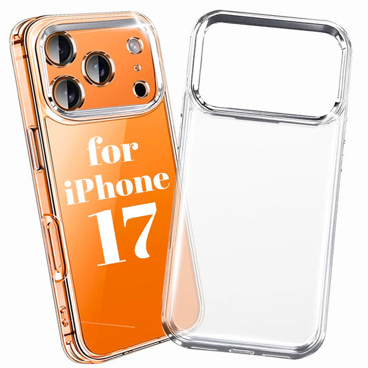 Transparent Silicone Phone Case for IPhone 17 IPhone 17Pro Max Shockproof Transparent Bumper Soft Clear Cover Luxury Metal Case