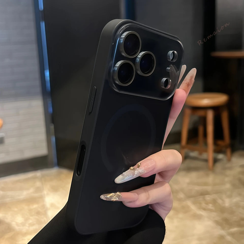 Official Original Magnetic Phone Case For iPhone 17 Air 11 12 13 14 15 16 17 Pro Max Magsafe Big Window Charging Protector Cover