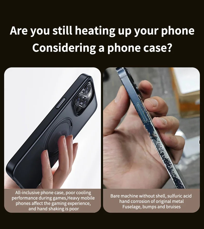 Camera Protection + Hybrid Silicone Frame Aluminum Metal Phone Case For iPhone 17 16 15 Pro Max 14 13 Better Heat Bumper