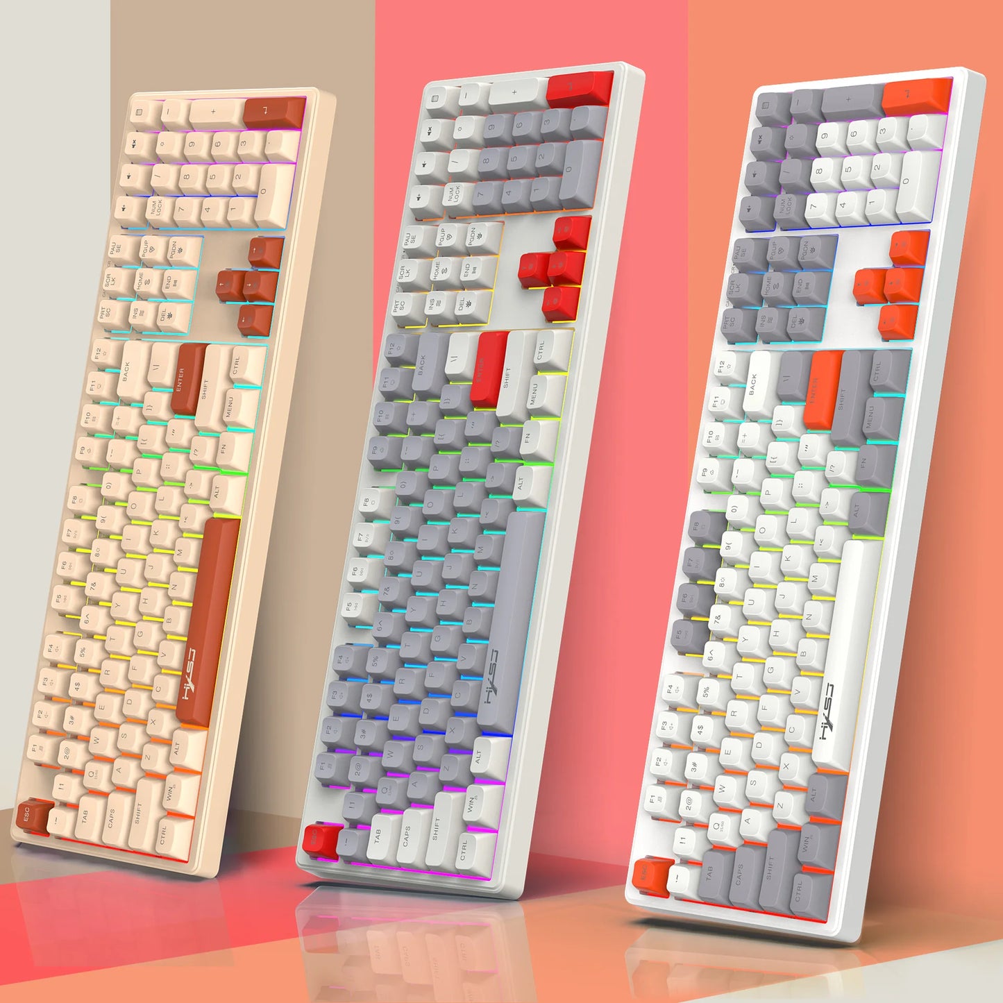 RGB Backlight Gaming Keyboard 108 Keys Adjustable USB Wired Keyboard for Windows Computer Laptops Desktop Dropshipping Wholesale