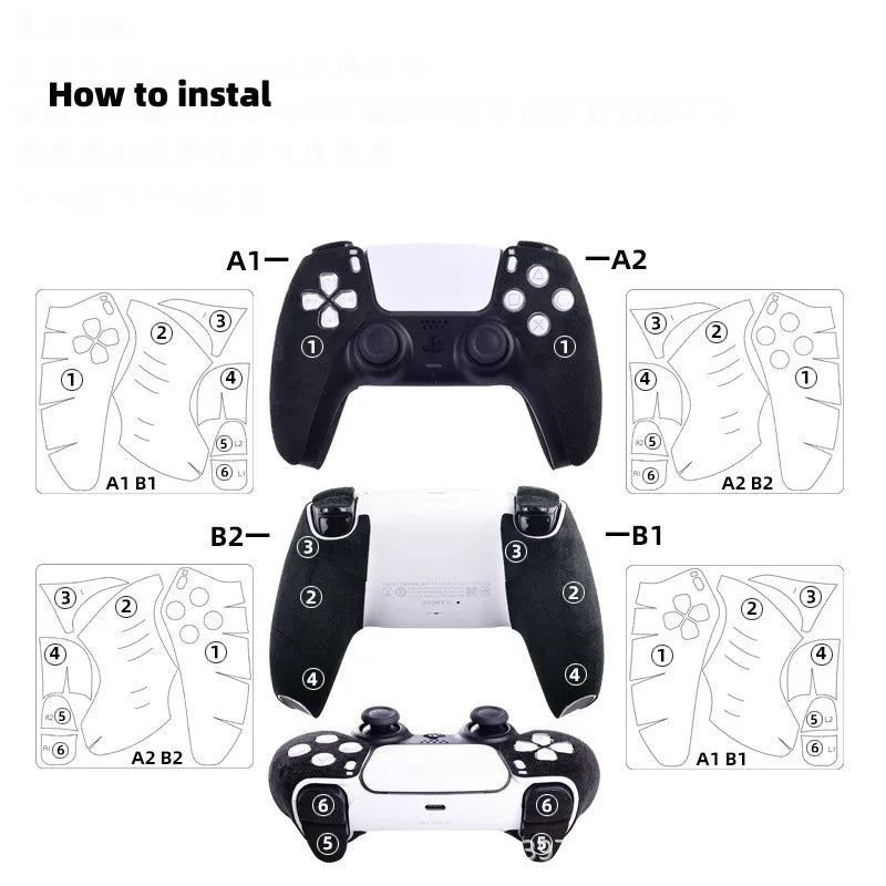 New Accessories For PS5 Controller/DualSense Edge Gamepad Suede Leather Sweat Absorbing Material Soft Touch Anti Slip Sticker