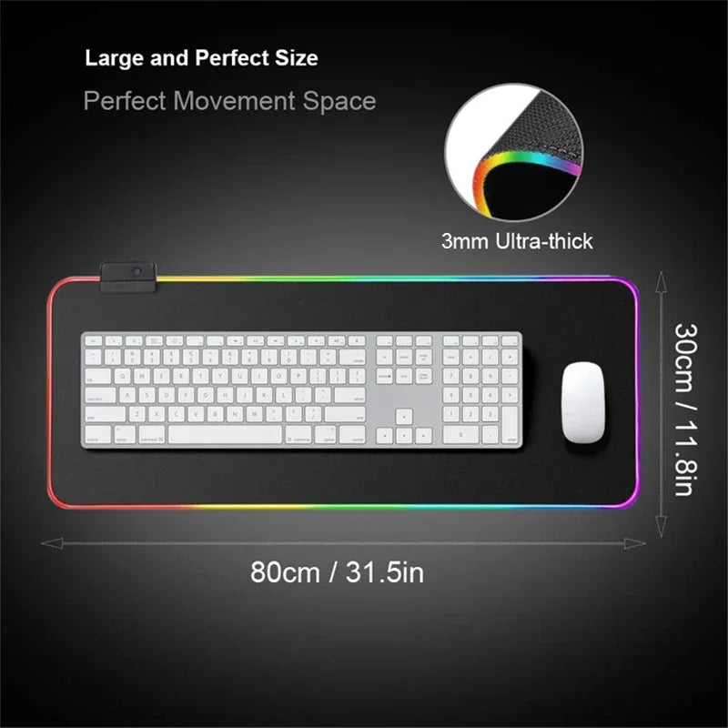 RGB Mouse Pad Metal Gear Solid Mousepad 1200×600mm Computer Keyboard Accessories Non-slip Mat Mice Pad Laptop PC Gaming Desk Mat
