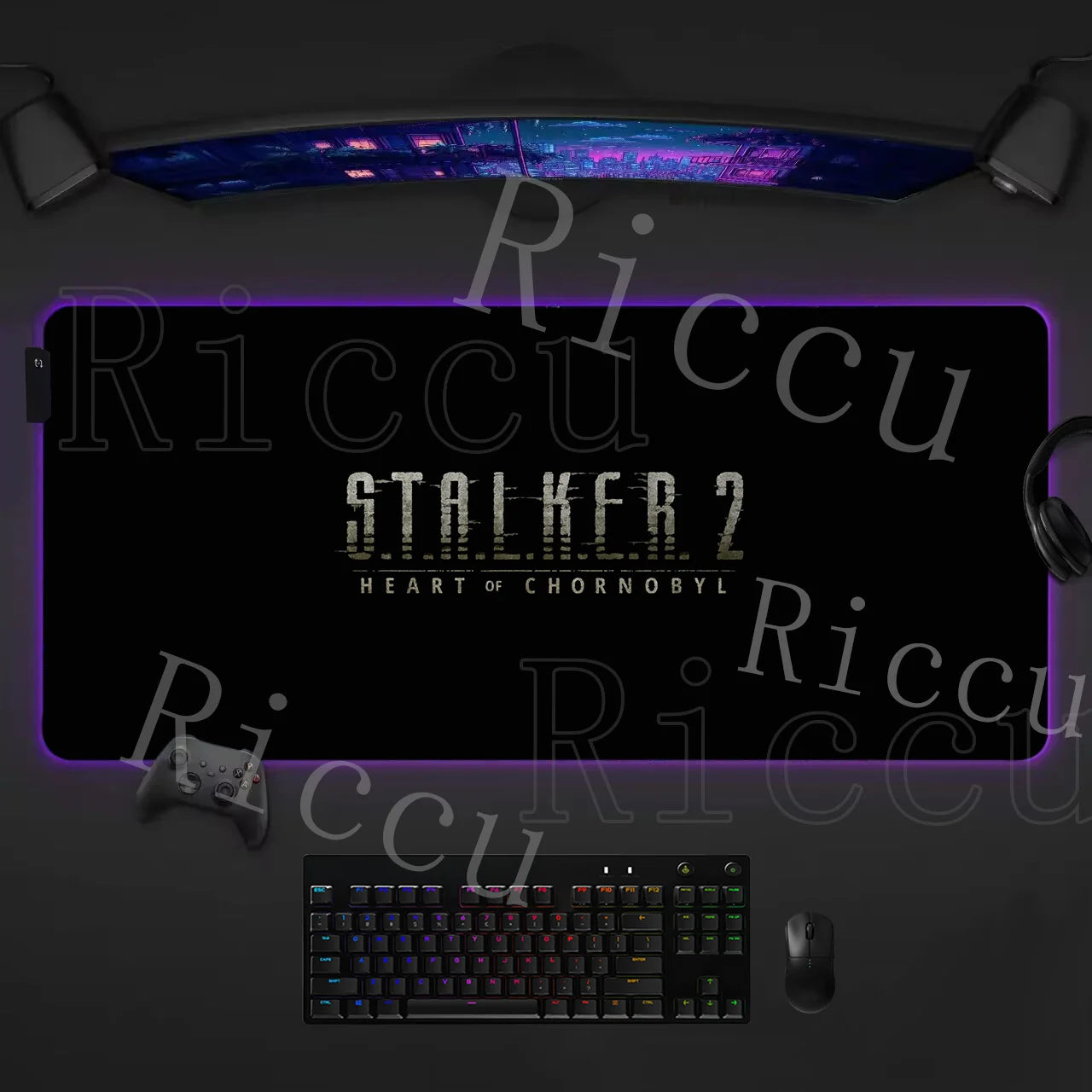 RGB LED PC accessories 400x900mm Stalker 2 Large Gaming Mouse Pad Computer Laptop HD Rupper Expand Desk Mats Gamer XXL Desk Ma