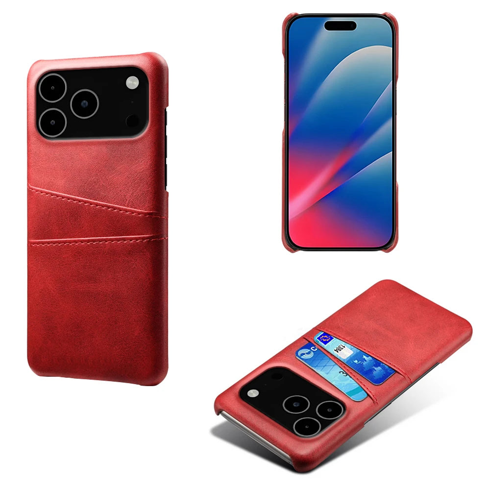 Credit Card Case For iPhone 17 Pro Max 17Air Funda PU Leather Cover For iPhone 17pro Max 17 Air 17promax Capa Coque