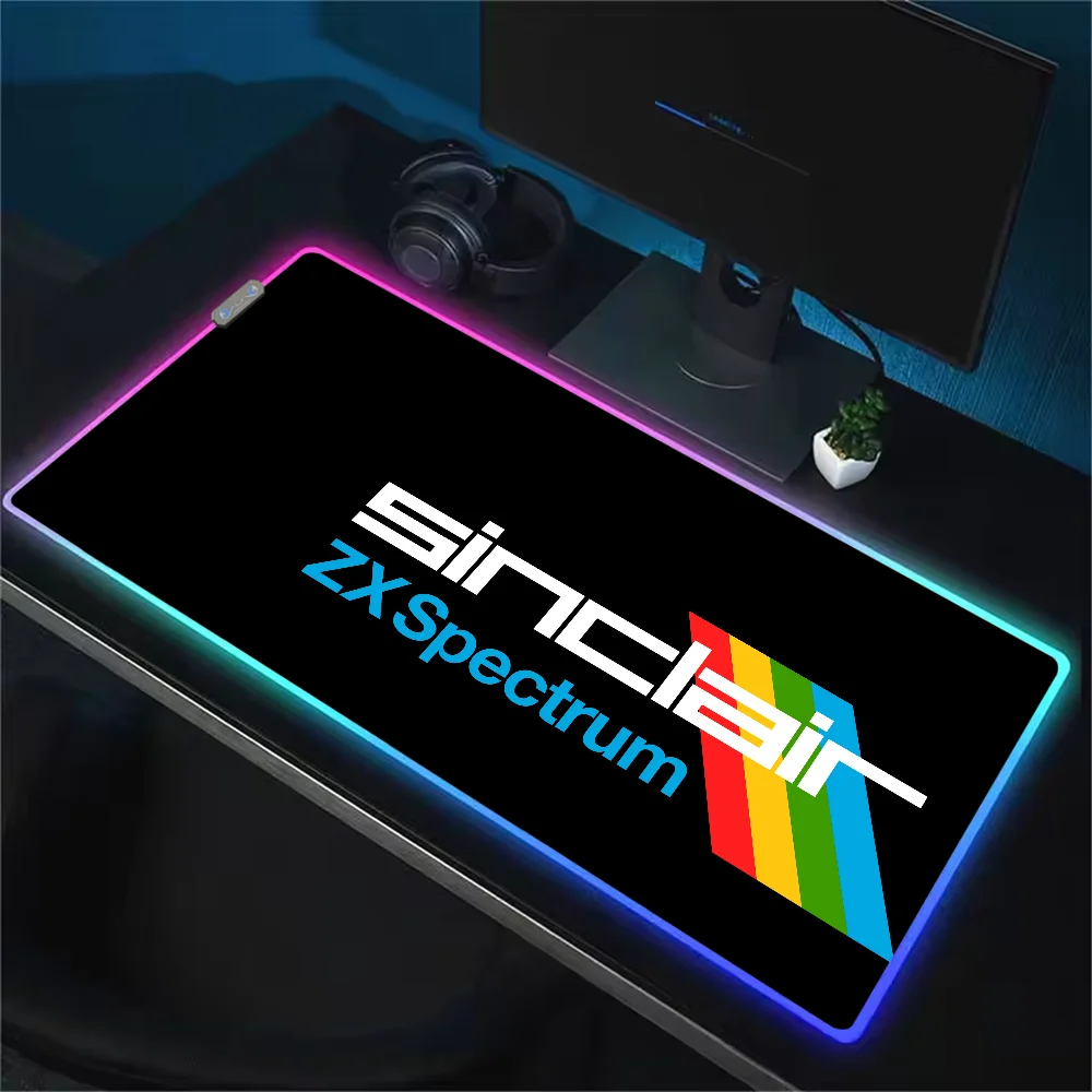 Retro Sinclair Zx Spectrum For Rgb Mouse Pad Xxl Steelseries Laptop Mat Gaming Backlit Keyboard Gamer Table Deskpad