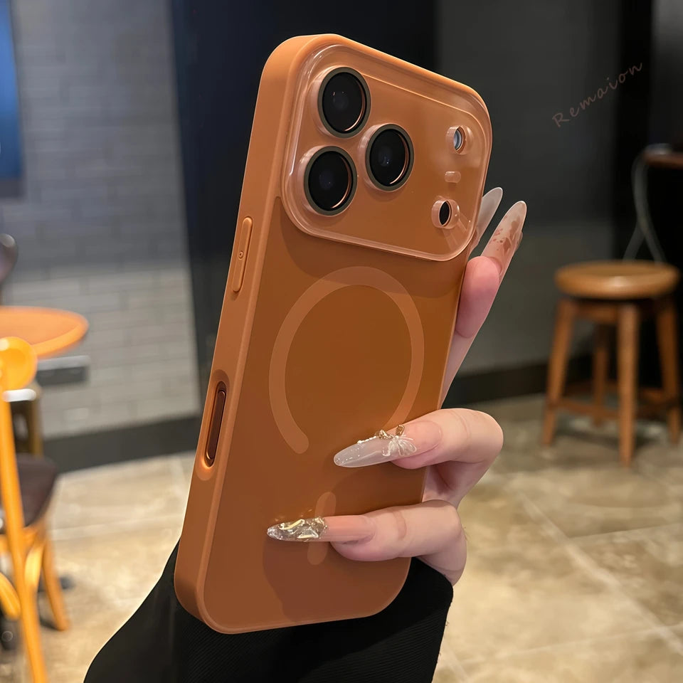 Official Original Magnetic Phone Case For iPhone 17 Air 11 12 13 14 15 16 17 Pro Max Magsafe Big Window Charging Protector Cover