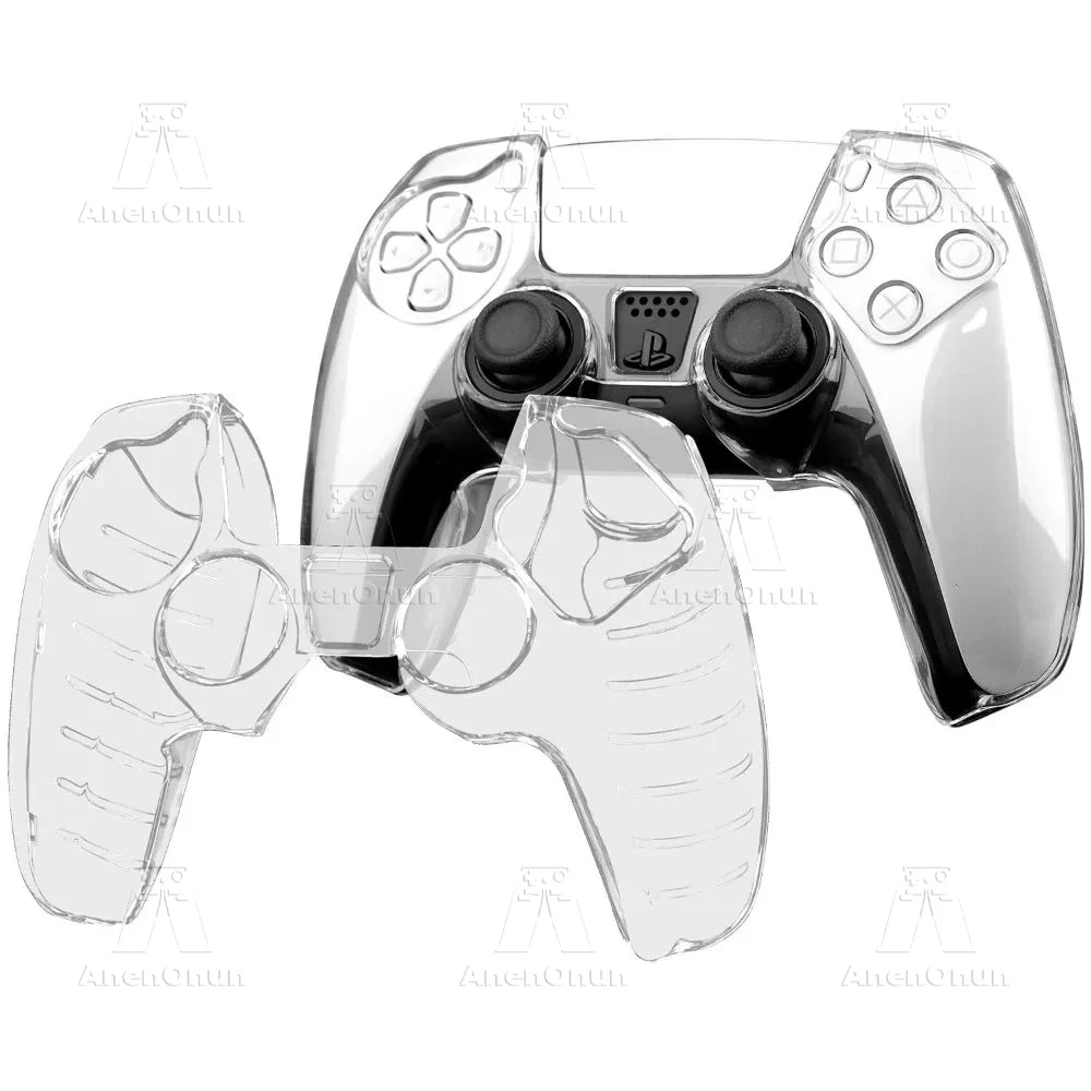 PS5 Controller Full Fit Protective Case Anti-fall Anti-scratch Anti-slip Transparent Hard Shell Ultra Clear Gamepad Cover Skin