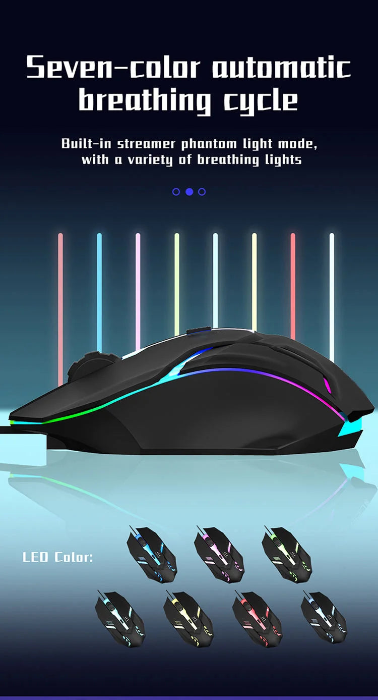 2025 Latest High-Quality Ergonomic Gaming Mouse for Desktop and Laptop Computers,4-Button USB RGB Backlit Mouse
