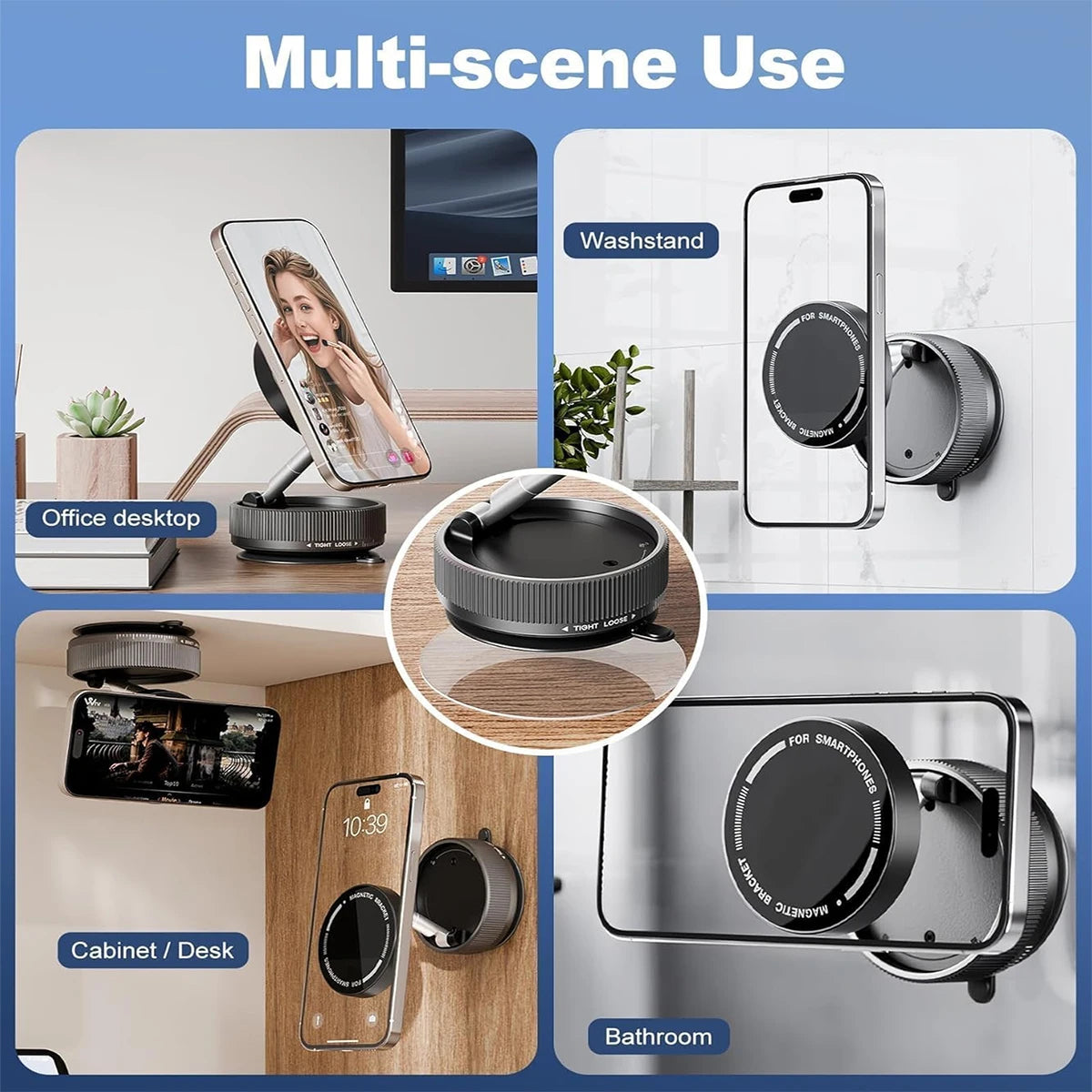 2026 Upgraded 360° Vacuum Magnetic Car Phone Holder for Magsafe [96+LBS Strongest Suction & 2800gf Strongest Magnetic]