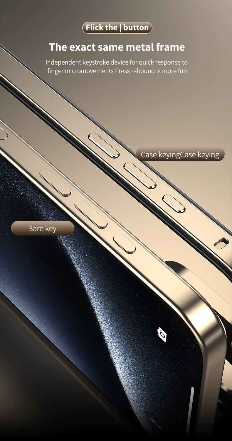 Camera Protection + Hybrid Silicone Frame Aluminum Metal Phone Case For iPhone 17 16 15 Pro Max 14 13 Better Heat Bumper