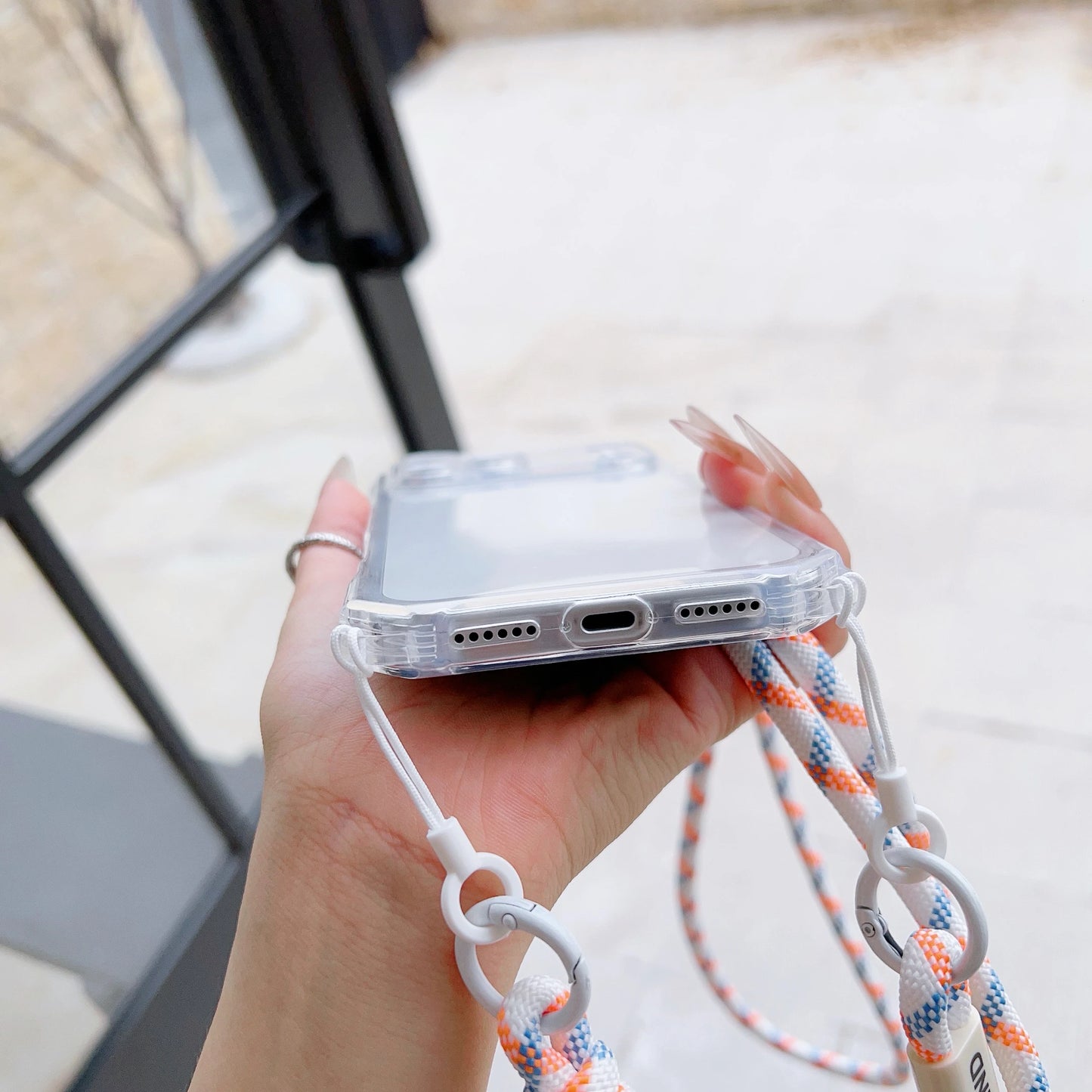 The Simple Adjustable Lanyard Protective Case Is Suitable For Iphone 17 Pro Max Phone Case Air Four-Corner Drop Protective Case