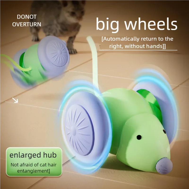 Electric Mouse Car Cat Toy Interactive Rechargeable Automatic Teaser With Smart Obstacle Avoidance Pet Product