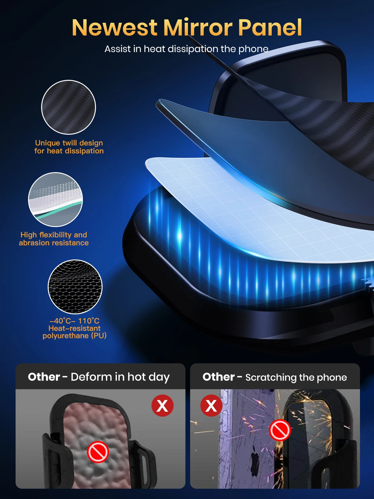 TOPK Car Phone Holder Mount Air Vent Cell Phone Holder for Car Hands Free Easy Clamp Cradle in Vehicle Fit All 4" to 7" Phone