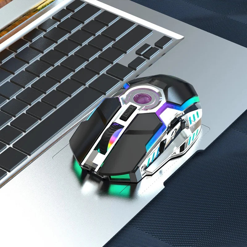 RGB Luminous 2.4G Wireless Mouse Wireless Charging Mechanical Gaming Office Mouse Three Levels DPI Adjustable Mouse 2026 New