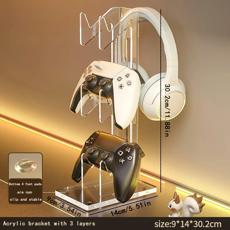 Acrylic Game Controller Stand - Desktop Display Holder for Game Controller&Accessories, Portable Design for Desk Organization