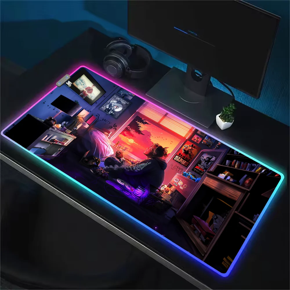 Rapper Juice WRLD Legends Never Die For Rgb Mouse Pad Xxl Steelserie Laptop Mat Gaming Mousepad Backlit Keyboard Girl Table Pads