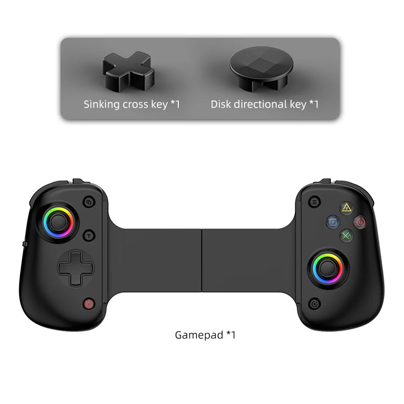 Tablet RGB Gaming Controller FPS Mobile Gamepad For Android IOS PS4 Switch PC Hall Trigger Joystick with M1M2/Turbo/6-Axis