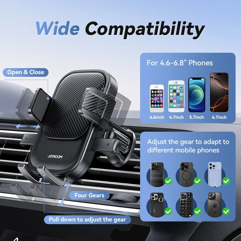 Joyroom Car Phone Holder 360° Rotation Car Air Vent Phone Holder Universal Hands-Free Cell Phone Mount For 4.7-6.9'' Phones