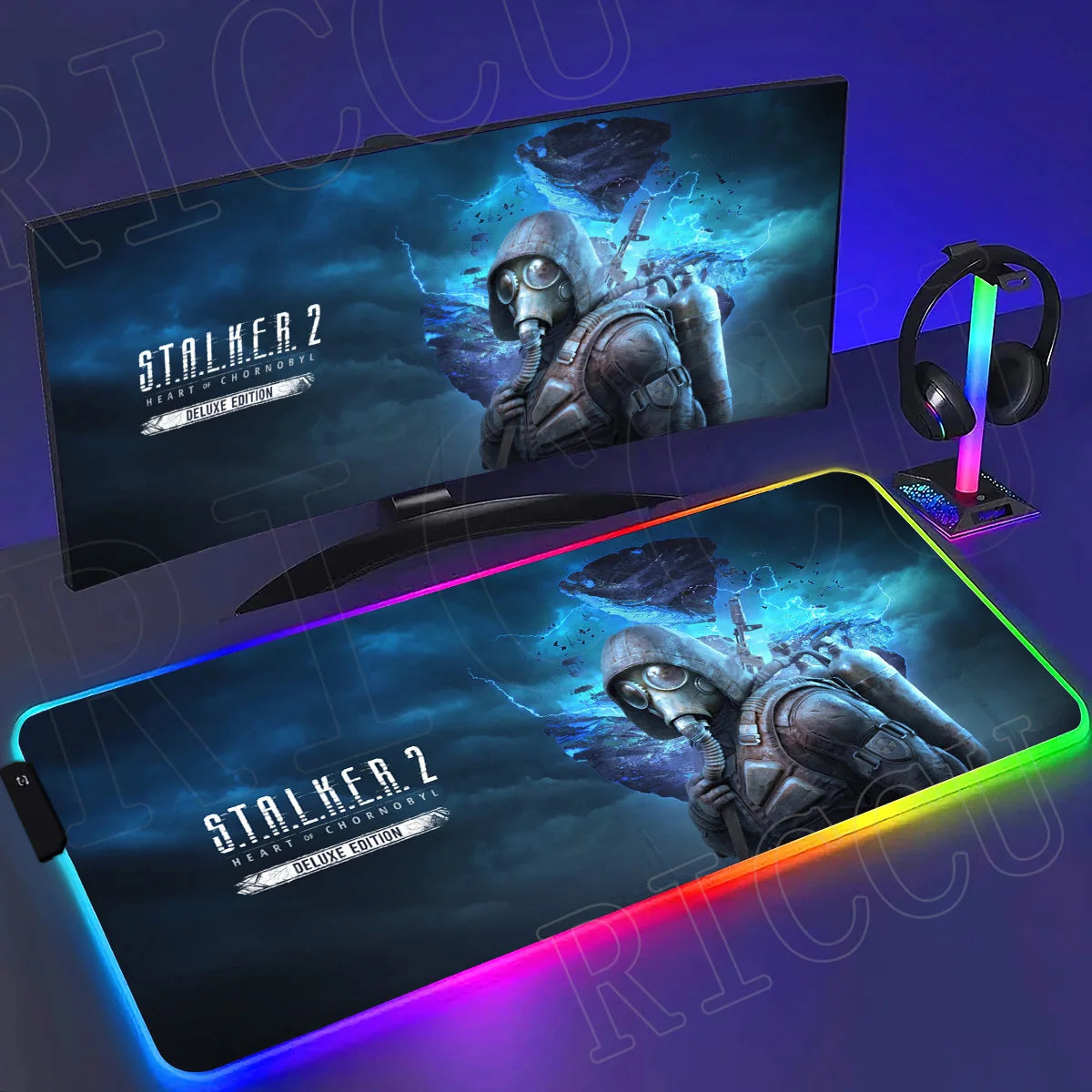 RGB LED PC accessories 400x900mm Stalker 2 Large Gaming Mouse Pad Computer Laptop HD Rupper Expand Desk Mats Gamer XXL Desk Ma