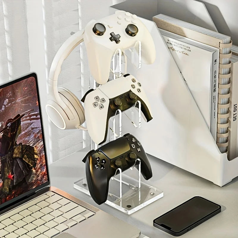 Acrylic Game Controller Stand - Desktop Display Holder for Game Controller&Accessories, Portable Design for Desk Organization