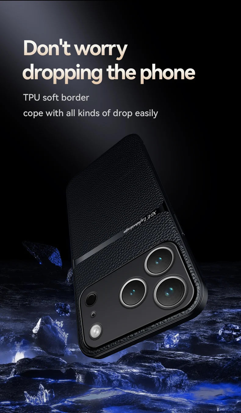 Luxury Shockproof Leather Case Coque For iPhone 17 17 Air 17 Pro Max Plus Magnet Shell Phone Case for  iPhone 17Pro Back Cover