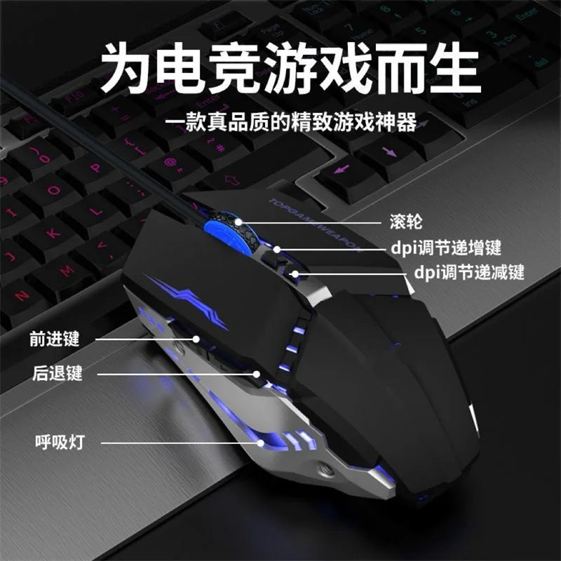 RGB Dual-Mode Wired Mouse 2.4G Wireless Mouse Gaming Mouse Rechargeable Silent Mouse 3600 DPI Adjustable Mouse Mice for Laptop