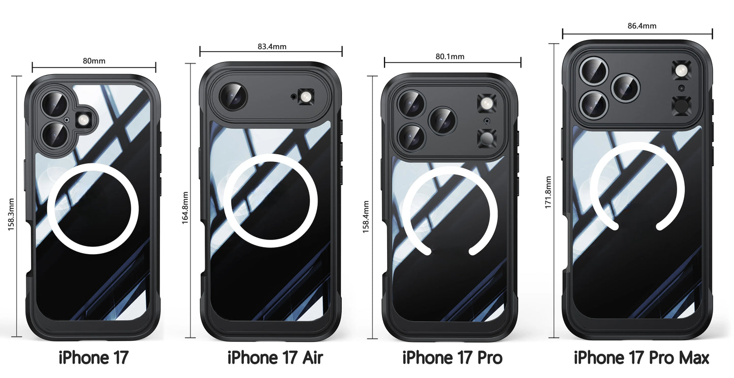 Brand new color magnetic shockproof and dustproof transparent phone case - Compatible with iPhone 17/17 Air/17 Pro/17 Pro Max