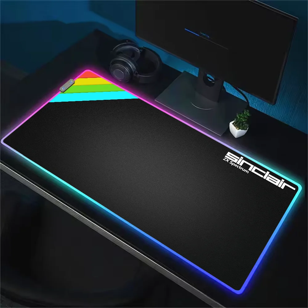 Retro Sinclair Zx Spectrum For Rgb Mouse Pad Xxl Steelseries Laptop Mat Gaming Backlit Keyboard Gamer Table Deskpad