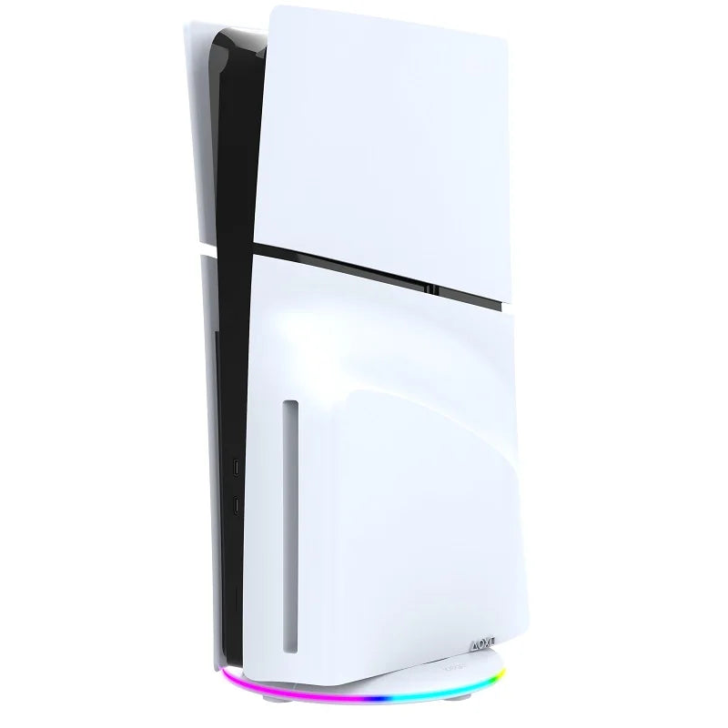 RGB Vertical Stand for PS5 Slim Console with Anti Slip Pad Disc Digital Versions with 7 LED Lights Game Accessories