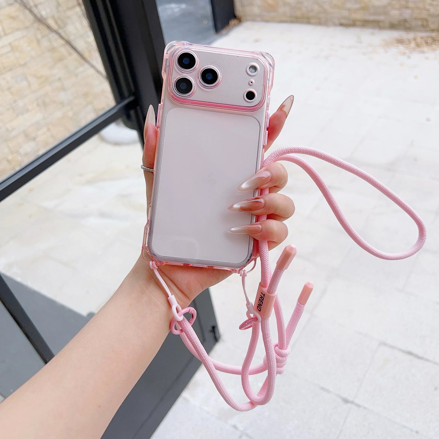 The Simple Adjustable Lanyard Protective Case Is Suitable For Iphone 17 Pro Max Phone Case Air Four-Corner Drop Protective Case