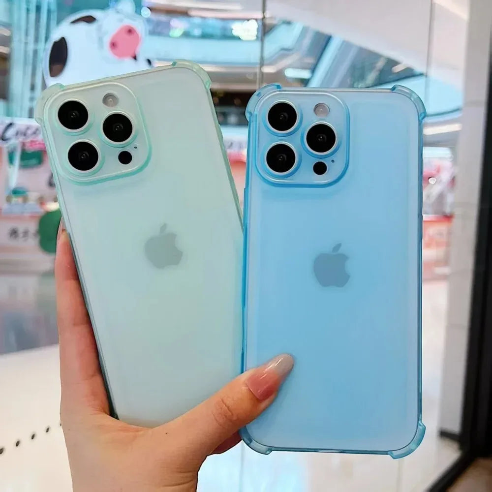 Matte Shockproof Case For iPhone 17 Air 17 Pro 16 15 14 13 12 11 Pro Max 7 8 Plus Transparent Camera Protection Ultra Thin Cover